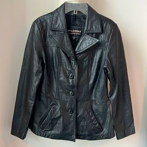 Wilsons, The Leather Experts Women’s Black Leather Jacket Circa: 2000s Vintage